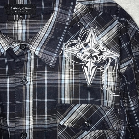 Plaid men’s blue shirt - Picture 4 of 7